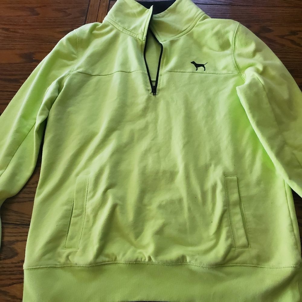 Pink Victoria's secret lime green Sweatshirt